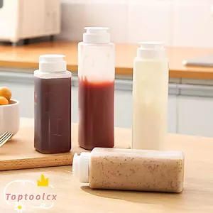 TOPTOOLCX Chai ép gia vị, Nước sốt Dầu ô liu Gia vị Chai ép đùn, Cân dã ngoại BBQ Tiện ích Salad Dressing Chai xịt dầu