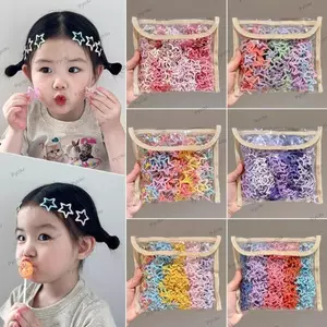 PYCOU 30 Kẹp Tóc Ngôi Sao, Kẹp Tóc Sơn Nhỏ Giọt Đầy Màu Sắc Dopamine, Chất Liệu Hợp Kim Màu Trơn Bóng Phong Cách Hàn Quốc Phụ Kiện Tóc Cho Trẻ Em
