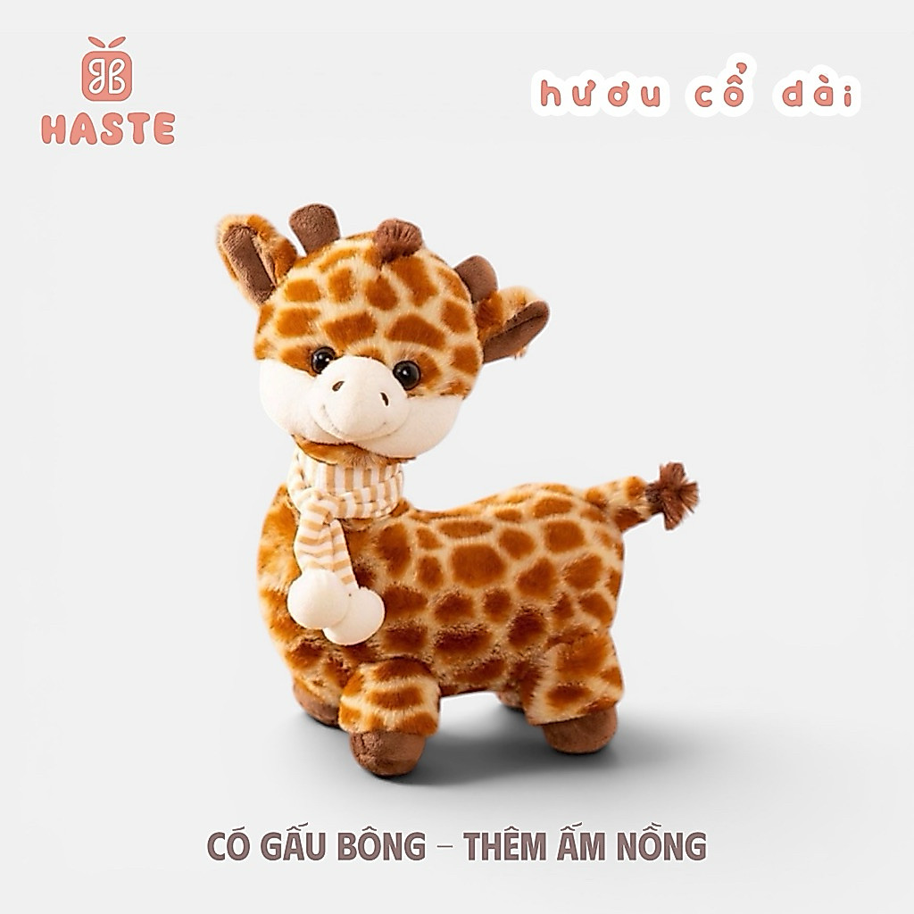 Gấu Thú Bông Hươu Cao Cổ Đứng 4 Chân Cổ Dài Quà Tặng Độc Đáo Lông Xù Siêu Mềm Mịn Siêu Dễ Thương