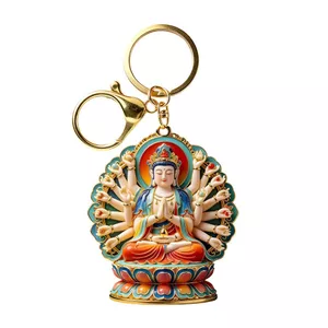 Chính Hãng Hàng Ngàn Tay Quan Âm Móc Khóa Hai Mặt Cihang Tiền Chung Túi May Mắn Xe Mặt Dây Chuyền Người Bảo Vệ Thiên Chúa 2026-6-26