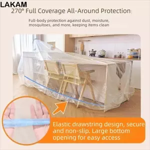Vỏ chống bụi nội thất LAKAM, Gói đàn hồi PE trong suốt Miệng Vỏ giường dùng một lần, Tấm bảo vệ dùng một lần Kích thước lớn Vỏ chống bụi Sử dụng tại nhà