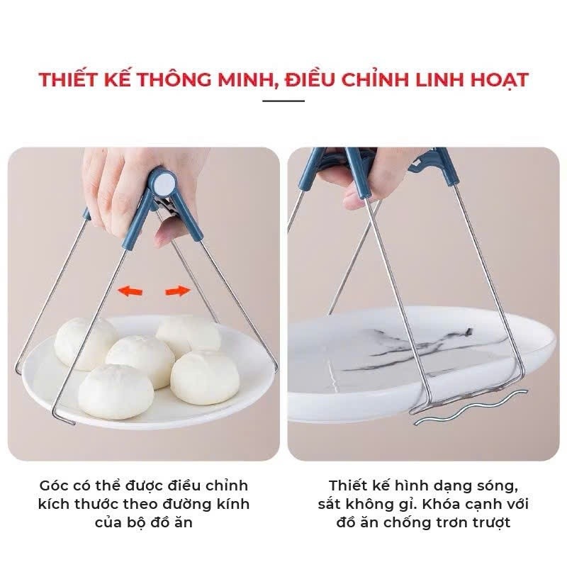 Combo 3 Món Dụng Cụ Kẹp Gắp Kẹp Bát Đĩa, Găng Tay Nhắc Nồi Chống Nóng,Kẹp Thức Ăn Nóng,Thép Không Gỉ
