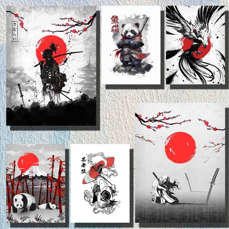 Truyền Thống Nhật Bản Ukiyo-e Tranh Canvas Hoa Anh Đào Geisha Cầu Nghệ Thuật Trang Trí Tường Nhà Canvas Poster
