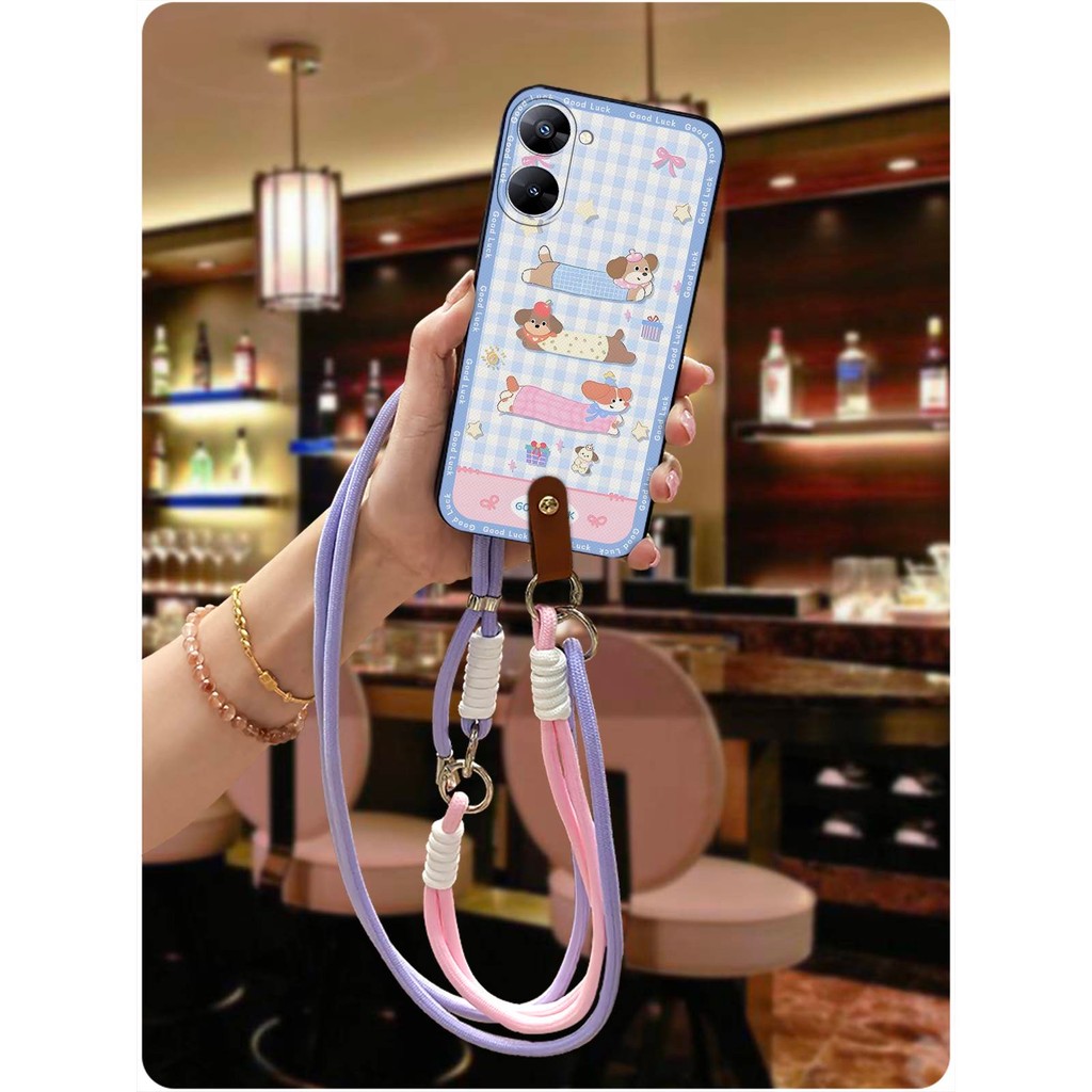 Ốp Điện Thoại TPU Silicon Cho OPPO Realme V30 / V30T Chống Bụi Bẩn Chống Va Đập Chống Bụi Dây Buộc Dễ Thương Vỏ Mềm Bền Thiết Kế Thời Trang Đeo Ngang Chống Thấm Nước Chống Sốc Graffiti Diagonal