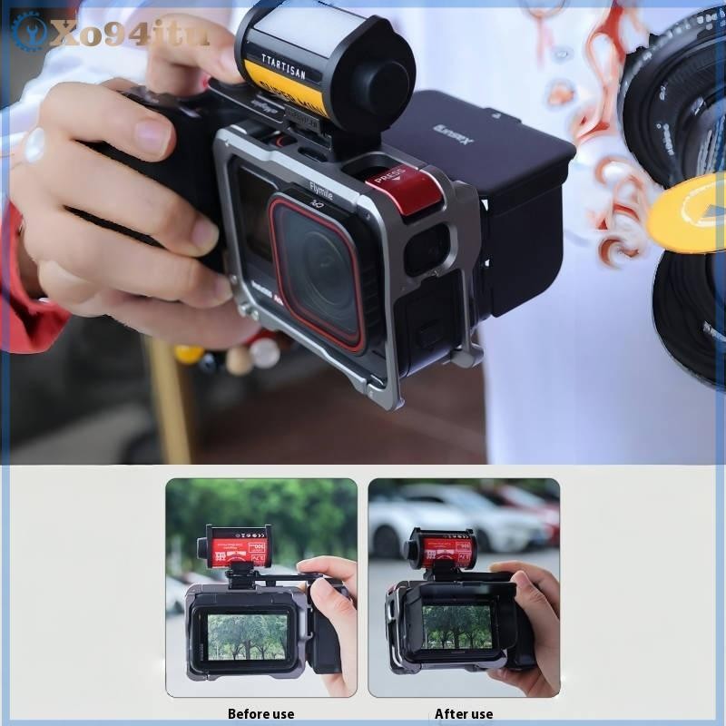 XOITU 1 Bộ Phụ Kiện Máy Ảnh Mũ Trùm Đầu Màn Hình Từ Tính Cho Insta360 Ace Pro / Ace Pro 2 Bảo Vệ Chống Glare Sun Shade Eo-Level Viewfinder VN