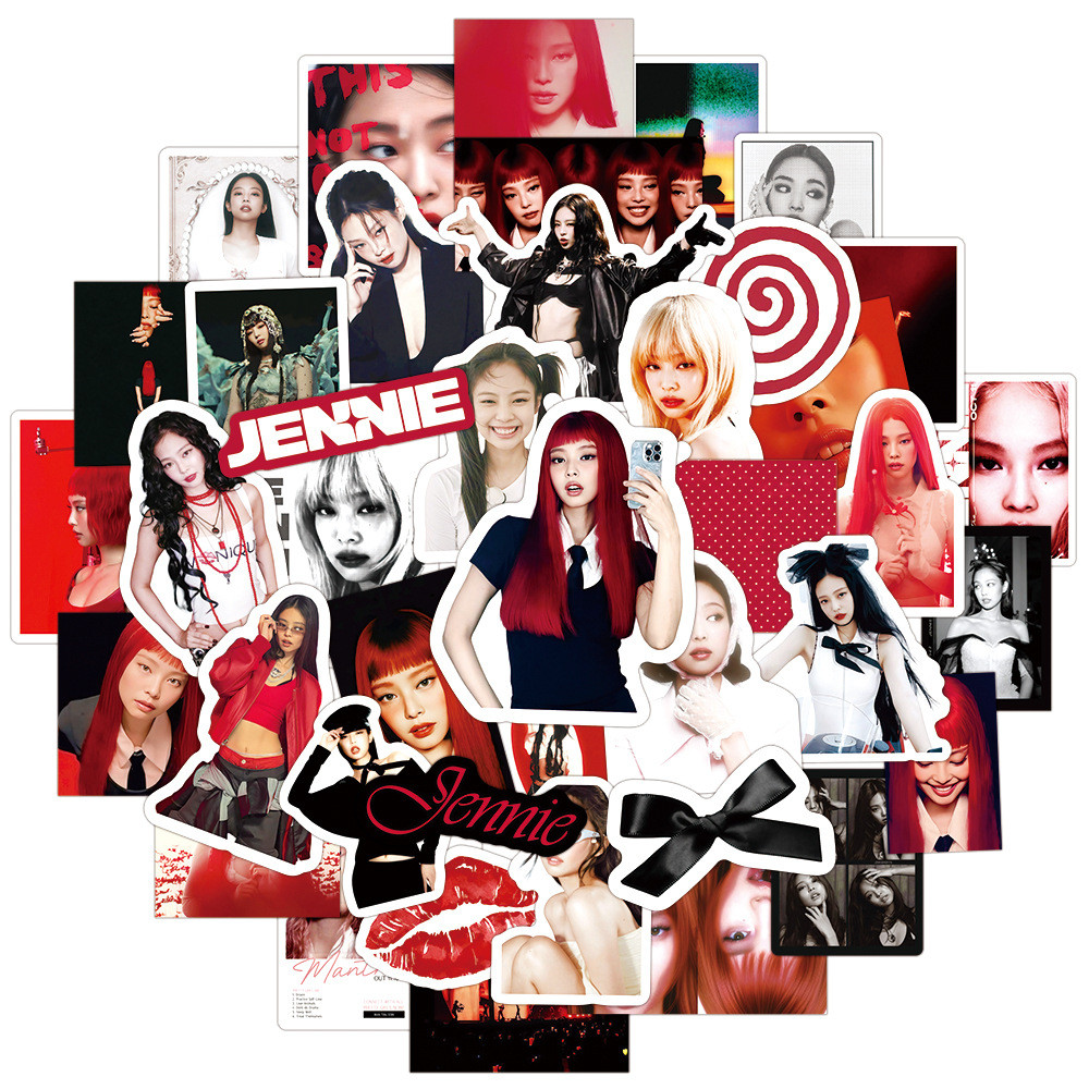 Bộ 50 Jennie Ruby Album Nhãn Dán Đơn Blackpink Xung Quanh Cốc Nước Chống Thấm Nước Trang Trí