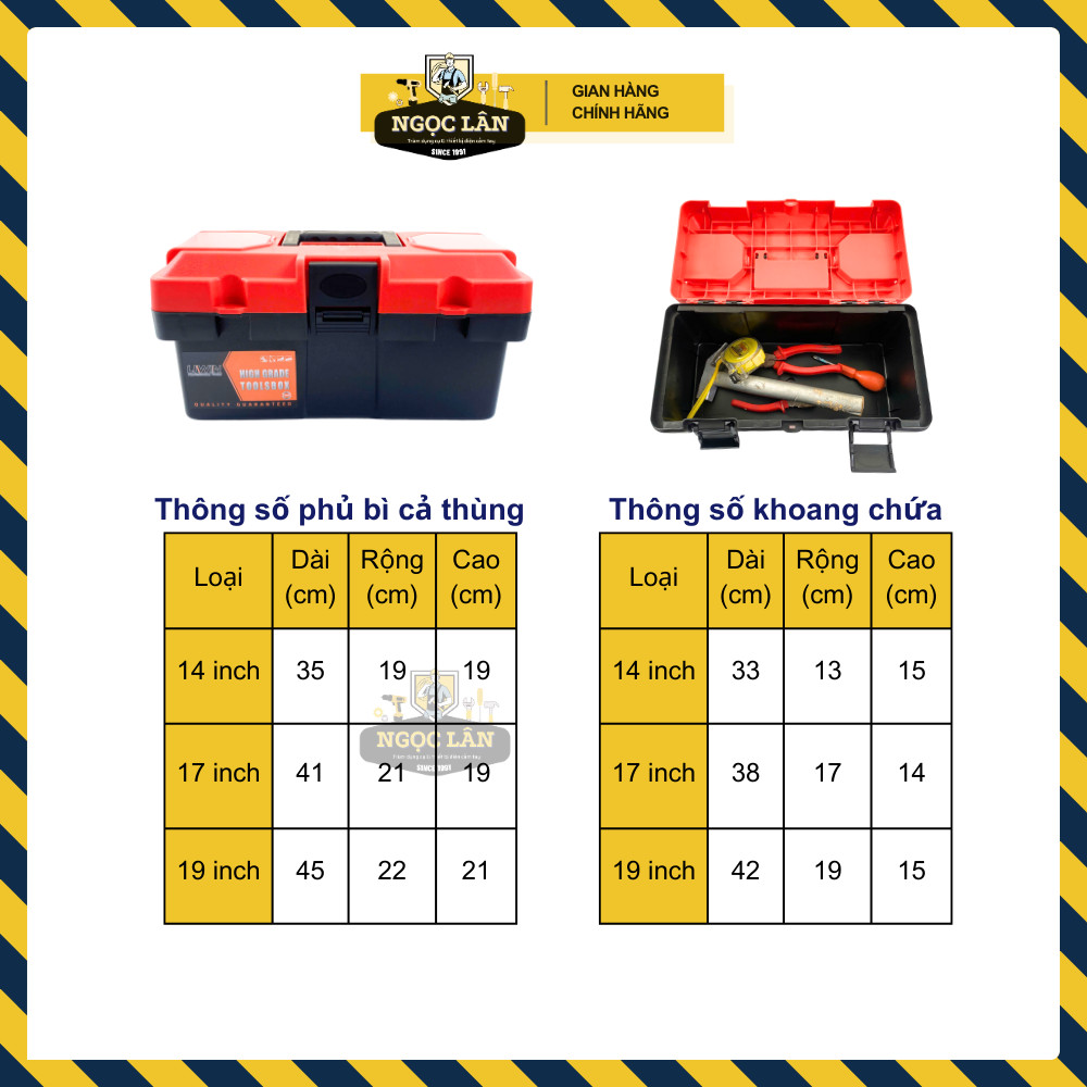 Thùng đựng đồ nghề, hộp đưng dụng cụ sữa chữa Liwin bằng nhựa ABS đủ kích thước