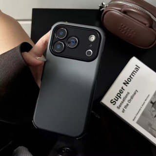Ốp điện thoại 4 góc màu xám đen Gradient chống sốc 2 trong 1 cho iPhone 17Promax 17Pro 16Promax 12 13 14 15 Pro Max 11 15Plus Vỏ di động nam nữ chống bụi bẩn