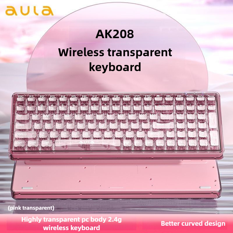 AULA AK208 High Transparency Wireless Keyboard Non Mechanical