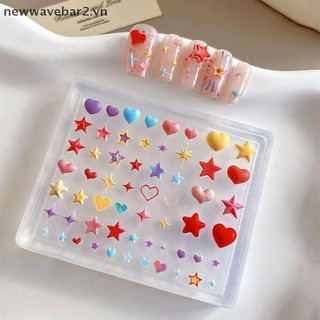 [Mới] Sáng Tạo 3D Heart Star Pentagram Khuôn Làm Móng Tay Silicon DIY Trang Trí Móng Tay Nghệ Thuật Trong Suốt Mẫu Làm Móng Tay Cho Móng Tay Charm.
