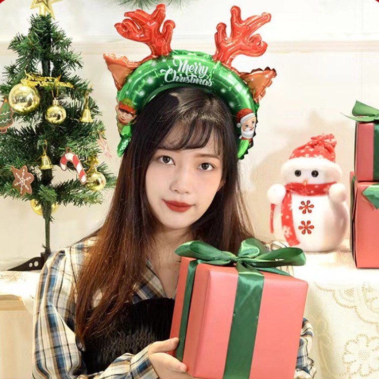 5 / 10 Chiếc Giáng Sinh Băng Đô Bóng Hoạt Hình Ông Già Noel Mũ Giáng Sinh Nhôm Phim Bóng Đồ Chơi Trẻ Em