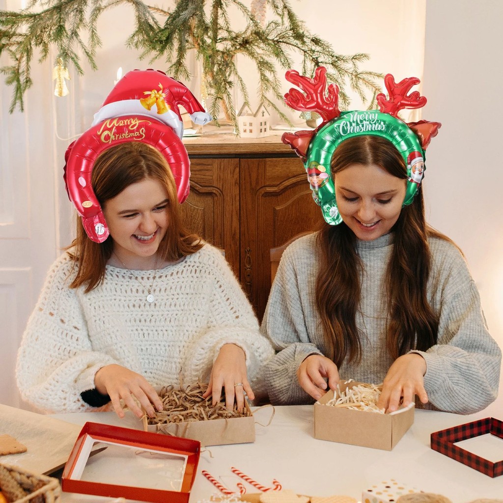 5 / 10 Chiếc Giáng Sinh Băng Đô Bóng Hoạt Hình Ông Già Noel Mũ Giáng Sinh Nhôm Phim Bóng Đồ Chơi Trẻ Em