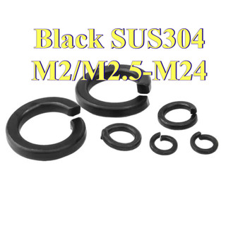 Miếng đệm đàn hồi 304 bằng thép không gỉ màu đen M2 / M2.5-M24 [LXY-CB]