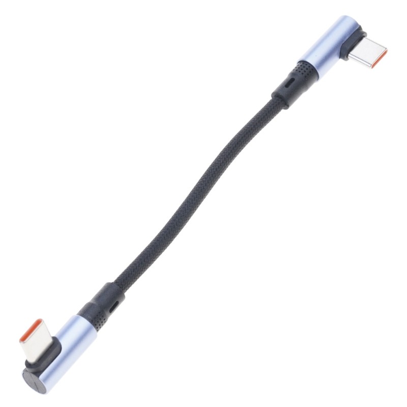 Cáp sạc Yoo Angled Type C Dây dữ liệu nhanh ngắn Dây dày Truyền dữ liệu ổn định Khả năng tương thích thiết bị rộng Blac