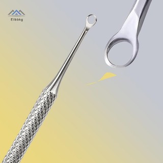 ELBBKG Dụng cụ tẩy tế bào chết bằng thép không gỉ hai đầu Dụng cụ tẩy tế bào chết Dụng cụ làm sạch da chết Xẻng hình tròn vát Bút làm móng tay mới