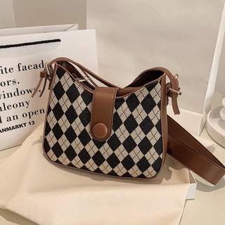 Túi xách nữ đeo vai dây kéo thời trang Checkerboard