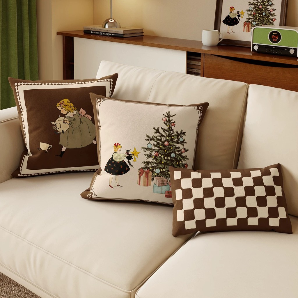 Giáng Sinh Gối Nhà Bắc Âu Ngày Lễ Trang Trí Ngắn Sang Trọng Sofa Đệm Gối Gói Đơn