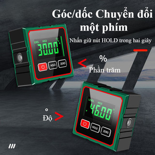 Thước Đo Góc Kỹ Thuật Số - Laser & Cảm Biến Nghiêng, Đo Độ Dốc Chính Xác, Màn Hình LCD Sắc Nét