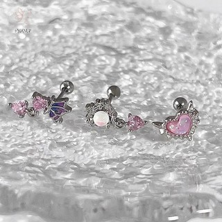 HNKMP Thời Trang Chuyển Màu Hồng Trái Tim Bông Tai Ngọt Ngào Tinh Tế Thả Bông Tai Piercings Phụ Kiện Trang Sức Quà Tặng.