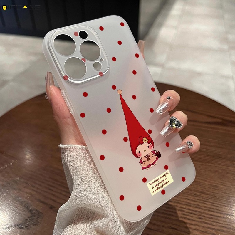 Dành Cho Xiaomi 15T Pro Civi 5 4 Pro 14 Civi 3 2 1S Mix 4 Ốp Điện Thoại Mũ Dài Dễ Thương Hello Kitty Mèo Chấm Bi Rượu Vang Đỏ Năm Mới Hoạt Hình Trắng Trong Suốt Vỏ Mềm
