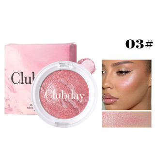Bột Nướng Lấp Lánh Ba Màu Độ Bóng Cao Blush Làm Sáng Da Mặt Rouge Một Đĩa Đa Năng Dễ Dàng