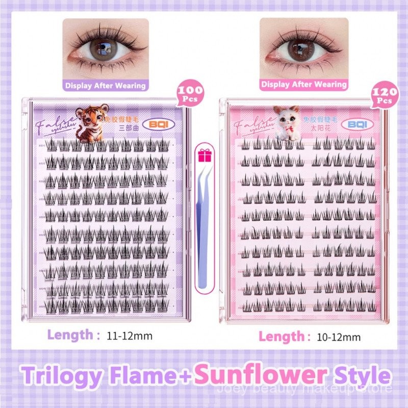Lông Mi BQI Không Cần Keo Lông Mi Giả Siêu Dính 10-12mm Lông Mi Giả Không Keo 5RM5