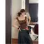 Áo thun ngắn tay kiểu Keluli Nữ mùa hè Phong cách mới Hot Girl Phong cách ngắn Áo đeo vai chính hãng