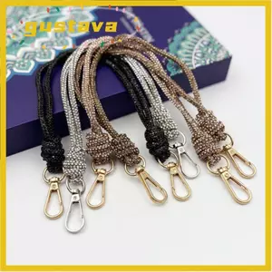 Dây đeo dây chuyền túi xách GUSTAVA, Kim cương giả được trang trí bằng khóa Dây đeo túi kim cương giả, được trang trí lấp lánh Vòng thắt nút sáng bóng Đóng ví DIY