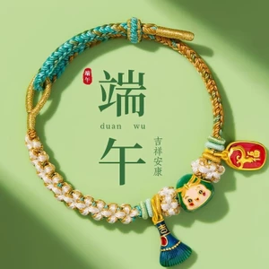 Lễ Hội Thuyền Rồng Dây Đầy Màu Sắc Cho Bé Trẻ Em Dây Tay Dệt Tay Đào Hoa Nút Dây Nhiều Màu Sắc Tự Làm Tay Nữ Quà Tặng 77YY