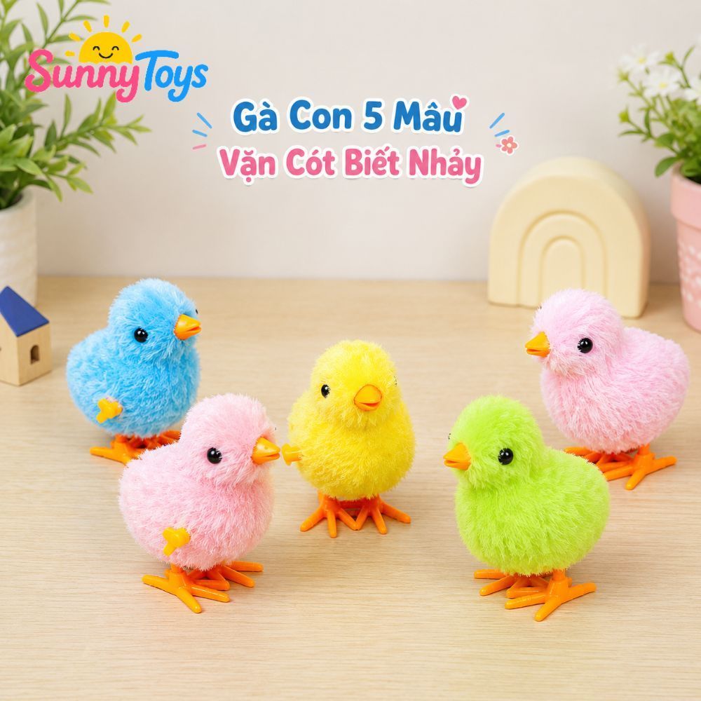 Set Gà Con Nhảy Lon Ton SunnyToys - 5 Món Lên Dây Cót Cho Bé Vui Chơi