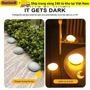 Đèn đá BAMBOOB, Đèn LED trang trí mặt đất bằng kính mờ, Đèn cỏ chạy bằng nước ngoài trời Đèn lồng chống nước