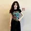 Áo thun ngắn tay hai mảnh phong cách Graffiti dành cho nữ hẹp-