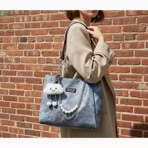 BeautifulHomeA Cloud Charm Ngọc Trai Dây Xích Túi Văn Phòng Dành Cho Nữ Da Gradient Phong Cách Thanh Lịch Dung Tích Lớn Làm Việc Tote VN
