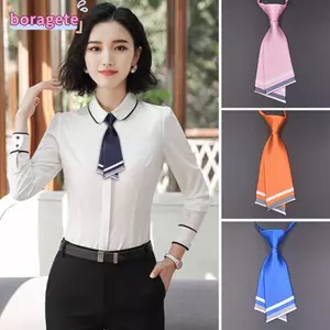 BORAGETE Thắt Nơ, Cà Vạt Màu Trơn Nhật Bản, Áo Sơ Mi Đồng Phục Cổ Điển Thời Trang Có Thể Điều Chỉnh Dây Buộc Cổ Chắc Chắn Đồng Phục Đi Học