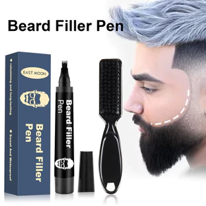 East Moon Beard Filler Pen Với Cọ Râu Miễn Phí Chống Thấm Nước Chống Mồ Hôi Lâu Dài Tự Nhiên Full Râu Hình Bút Chì Làm Đầy Cho Nam