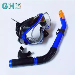 GHX Bộ ống thở chuyên nghiệp Mặt nạ toàn mặt Thiết bị kính lặn Biển sâu Phù hợp với Kính cường lực đầy đủ Kính lặn khô dành cho người lớn VN