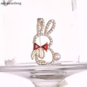 AA Phục Sinh Thỏ Thổ Cẩm Sáng Bóng Kim Cương Giả Động Vật Pin Pha Lê Dễ Thương Trang Sức Quà Tặng Cho Bé Gái Áo Khoác Lễ Hội Đảng Phụ Kiện VN