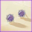 Cao Cấp Thiên Niên Kỷ Cắt Hoa Hồng Hình Bát Giác Màu Hồng Tím Zircon Bông Tai Bông Tai Niche Thiết Kế