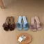 TT Hoa Trang Trí Flip-Flops Nữ Mùa Hè Nêm Gót Mở Mũi Dép Dép Sang Trọng Phù Hợp Với Váy Dép