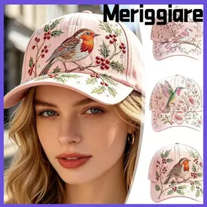 Mũ buổi sáng sân vườn MERIGGIARE, Mũ chống nắng thể thao Cotton mềm thoáng khí, Chất lượng cao có thể điều chỉnh họa tiết hoa động vật Mũ bóng chày du lịch hàng ngày