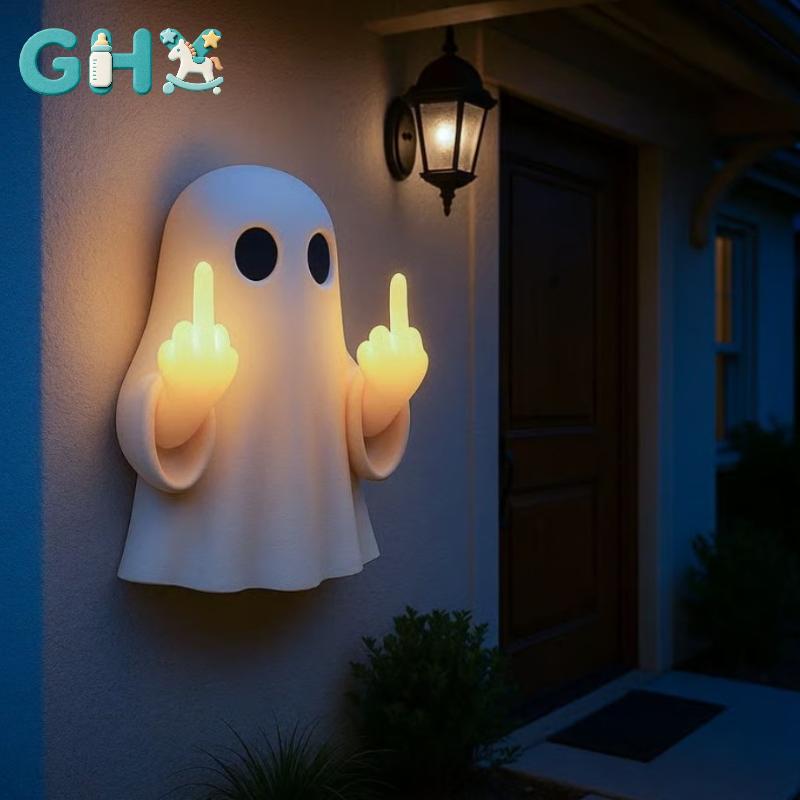 GHX 3D Ngón Giữa Dễ Thương Ma Đèn Ngủ Halloween Nhựa Ma Các Bức Tượng Ngộ nghĩnh Dễ Thương Cho Gia Đình Prank Quà Tặng 2025 Trang Trí Halloween VN