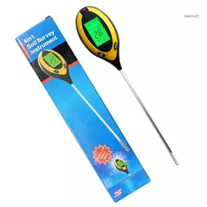 SUIT Máy kiểm tra đất LCD kỹ thuật số chuyên nghiệp 4 trong 1 Độ ẩm Nhiệt độ chính xác Máy đo đất cho sân vườn nhà