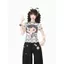 Milyfashion Gạc Hoạt Hình In Hình Áo Thun Ngắn Tay Mùa Hè Chấm Bi Nấm Edge y2k Slim-fit Slimmer Look Ngắn Top STG