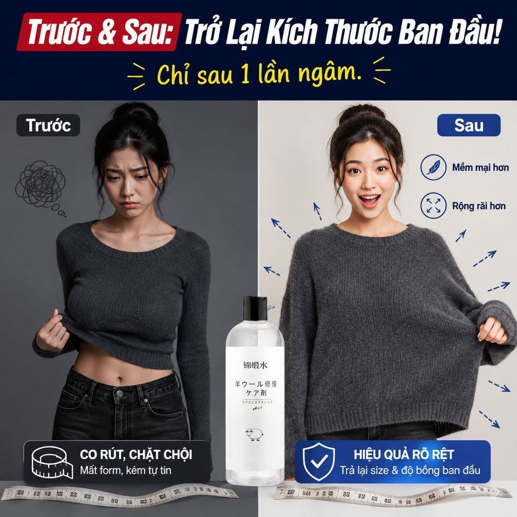 ⚡Hiệu quả phục hồi co rút len dung dịch phục hồi|Làm xốp mềm áo len thuốc dưỡng xốp|Tại nhà thuốc phục hồi co rút áo len