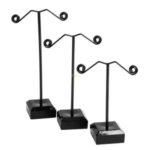 Flgo 3x Cho T Đứng Trưng Bày Trang Sức Hiển Thị Acrylic Trang Sức Bông Tai Đứng Đen Cle