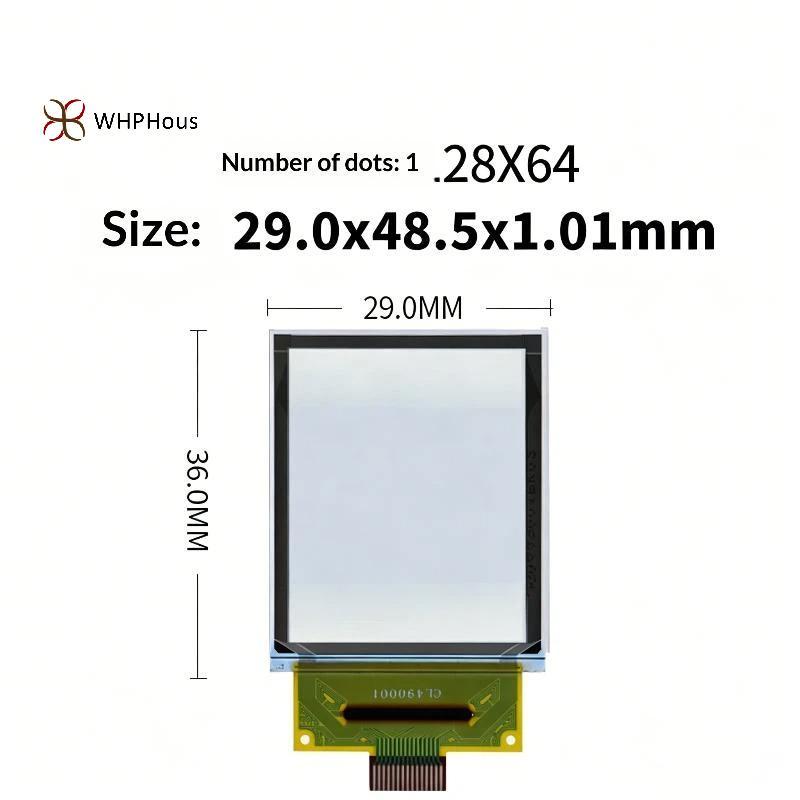 < WHPHous-t > Màn hình PMOLED trong suốt 1,5 Inch Độ phân giải 128x64 65K màu SPI cho các dự án công nghệ có thể đeo được DIY Đẹp