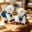 QEARY Đứng Mặt Dây Chuyền Cừu, Dễ Thương PP Cotton Tân Cương Búp Bê Cừu Cho Bé, Quà Lưu Niệm Du Lịch 14cm DIY Kawaii Cừu Sang Trọng Móc Khóa Túi Trang Trí