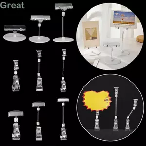 Giá đỡ kẹp ảnh tuyệt vời, Giá đỡ tin nhắn trên máy tính để bàn có thể điều chỉnh trong suốt, Giá đỡ thẻ đa kích thước sáng tạo Văn phòng trường học