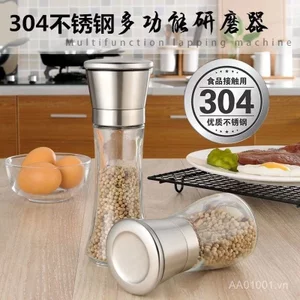 Thép không gỉ 304 Máy Xay Hướng Dẫn Sử Dụng Muối Biển Tiêu Đen Chai Mài Hộ Gia Đình Nhà Bếp Tứ Xuyên Tiêu Gia Vị Tươi Xay Gia Vị BOX6