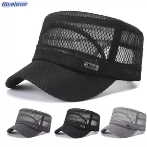 Bluelover Mùa Hè Nam Mùa Hè Mũ Lưới Mũ Flat Top Snapba Có Thể Điều Chỉnh Mũ Bóng Chày Cadet Quân Đội Người Thoáng Khí Truer Mũ Mới
